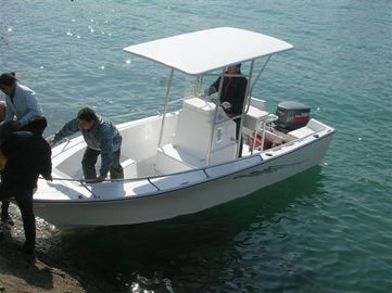 China 6 M Fibra de vidrio casco Pontoon barcos pesqueros, 6 personas barco inflable con consola central proveedor