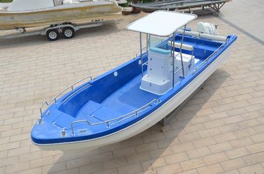 China Estabilidad Barcos de pesca de agua dulce azules, de fibra de vidrio 8m Barcos de pesca de placer proveedor