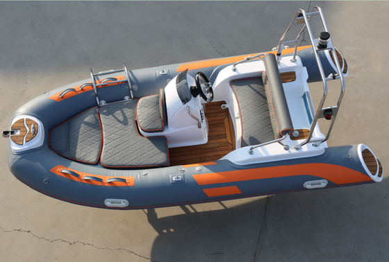 Diseño creativo 2022 con tanque de combustible extraíble barco inflables de 13 pies con suelo de teca proveedor