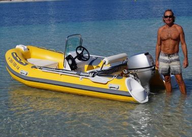 Barco amarillo de costilla pequeña con cubierta exterior de fibra de vidrio de 390 cm proveedor