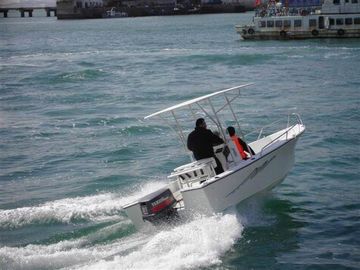 6 M Fibra de vidrio casco Pontoon barcos pesqueros, 6 personas barco inflable con consola central proveedor