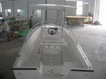 6 M Fibra de vidrio casco Pontoon barcos pesqueros, 6 personas barco inflable con consola central proveedor