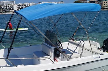 316 SS Barco de vela de marco Bimini Top, Pontoon Barco Bimini Top para viajes en familia proveedor